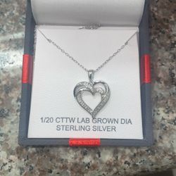 Sterling Silver Diamond Heart Necklace/ Juicy Couture Purse 