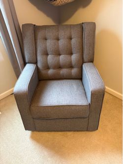 Delta Children Milan Upholstered Glider Swivel Rocker Chair in gray