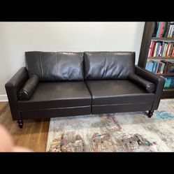 Black Leather Faux Couch