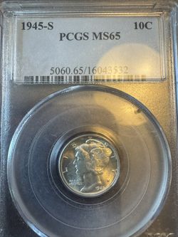 1945-S Mercury Dime MS65