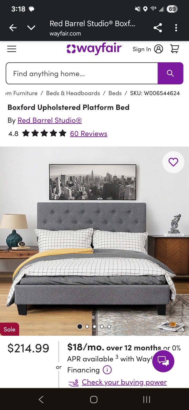 Boxford Platform Bed Frame and Headboard