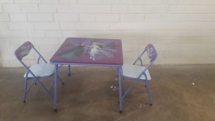 New frozen table and 2 chairs see pictures for dimensions