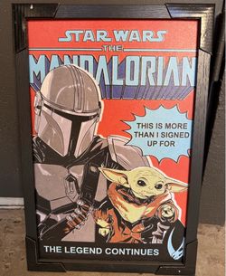 Framed Star Wars The Mandalorian wall art