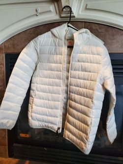 White Quilted Puffer Jacket with Hood kids size XXL