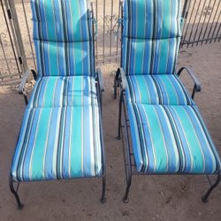 2 Lounge Chairs With Sunbrella Cushions 