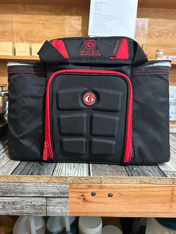 6 Pack Fitness Travel-Fit Meal Prep Bag (Red/Black)