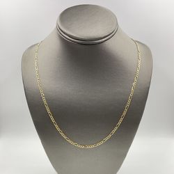 14KT YELLOW GOLD 26” DIAMOND-CUT FIGARO LINK CHAIN 2.75MM 10.0GR