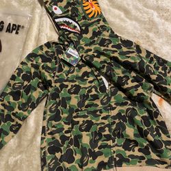 Green camouflage bape hoodie