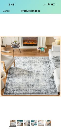 Istana Navy Area Rug - 5x7, Washable, Kid & Pet Friendly, Non Shedding, Vintage, Machine Made Rug for Bedroom