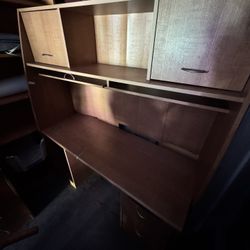 Office Desk Set With Cabinets and Hutch