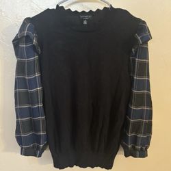 Current Air Los Angeles Plaid Sleeves cardigan  Size M