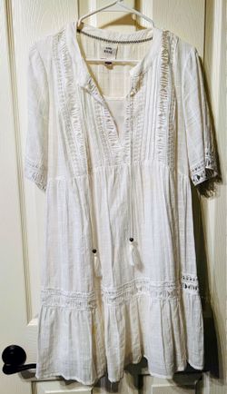 White Cotton Gauze Dress L