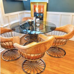 Mid Century Modern Chrome Tulip  Dining Set 