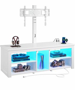 Soporte de TV con soporte y luces LED, TV stand with mount and LED lights