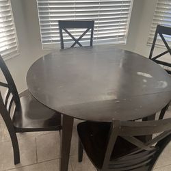 Wood Dining Table and Chairs 