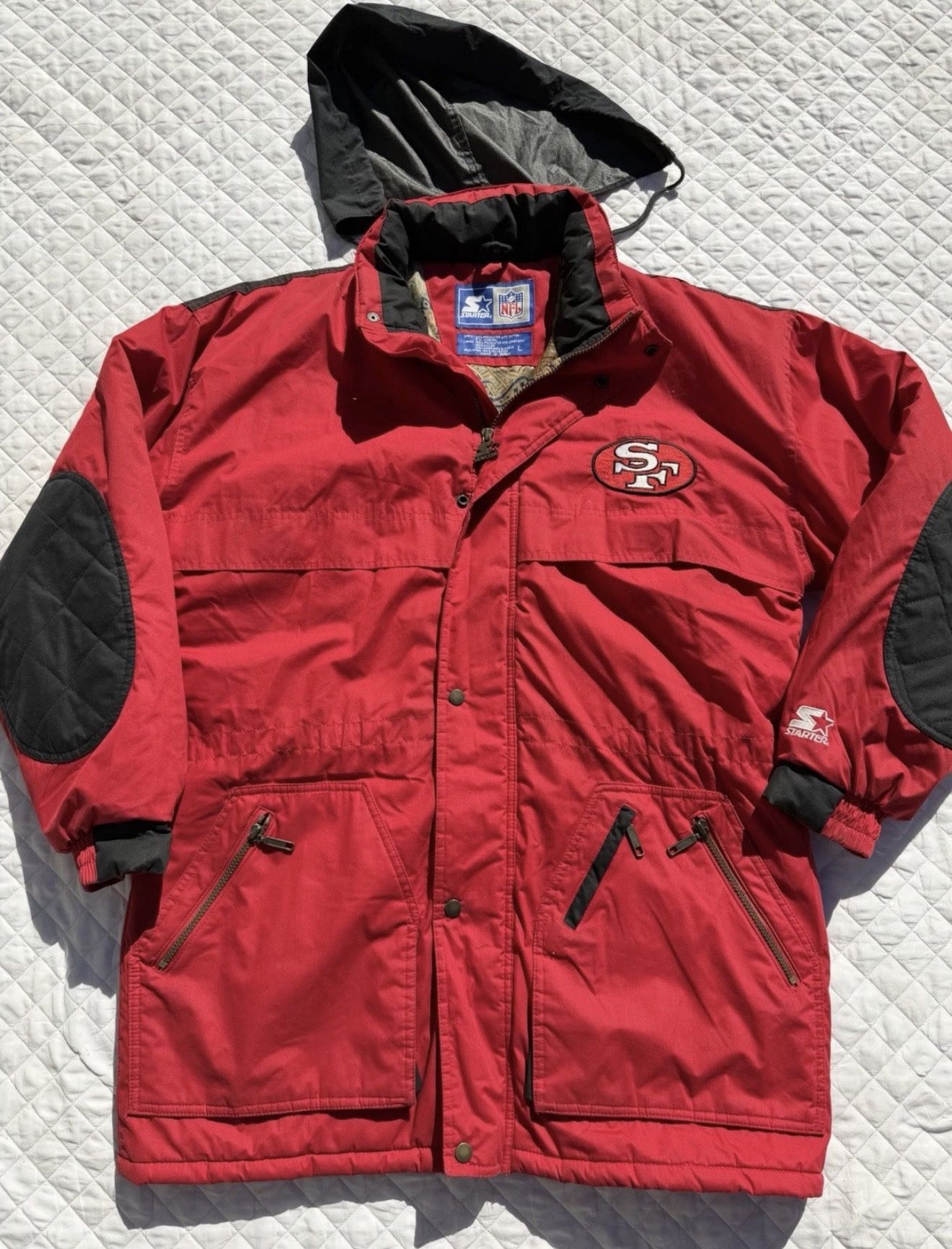 Vintage Men’s Starter San Francisco 49ers Long Parka Jacket 90s Size Large NFL