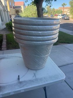 Gray Ceramic Planter Pots Set of 4