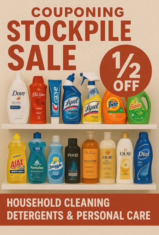 Stockpile Sale Of Household Amd Personal Care- Half Off Store Price!