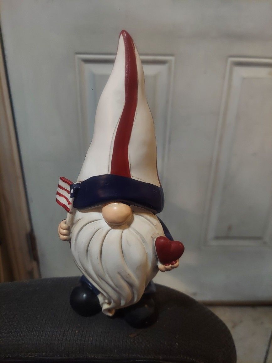 Red White and Blue Lawn Gnome
