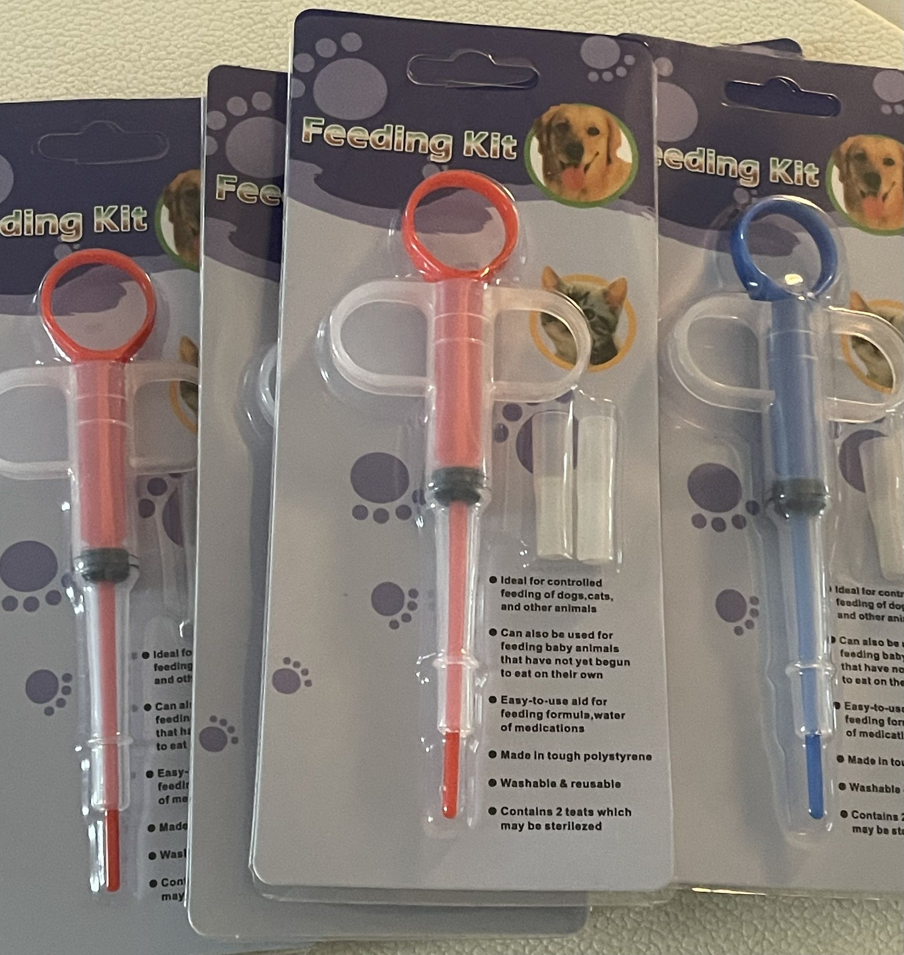 10pcs Small Pet Syringe Tablet Piller Push Dispenser Medicine Milk Tube Feeder 