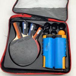 Ping Pong Paddle Set with Rackets, Net, Balls & Carry Case for Table Tennis