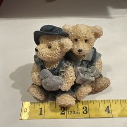 Vintage Bear Figurine With Hearts And Gifts