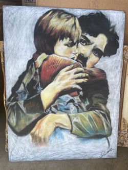 Rare “Charlie Chaplin “ Charcoal Art