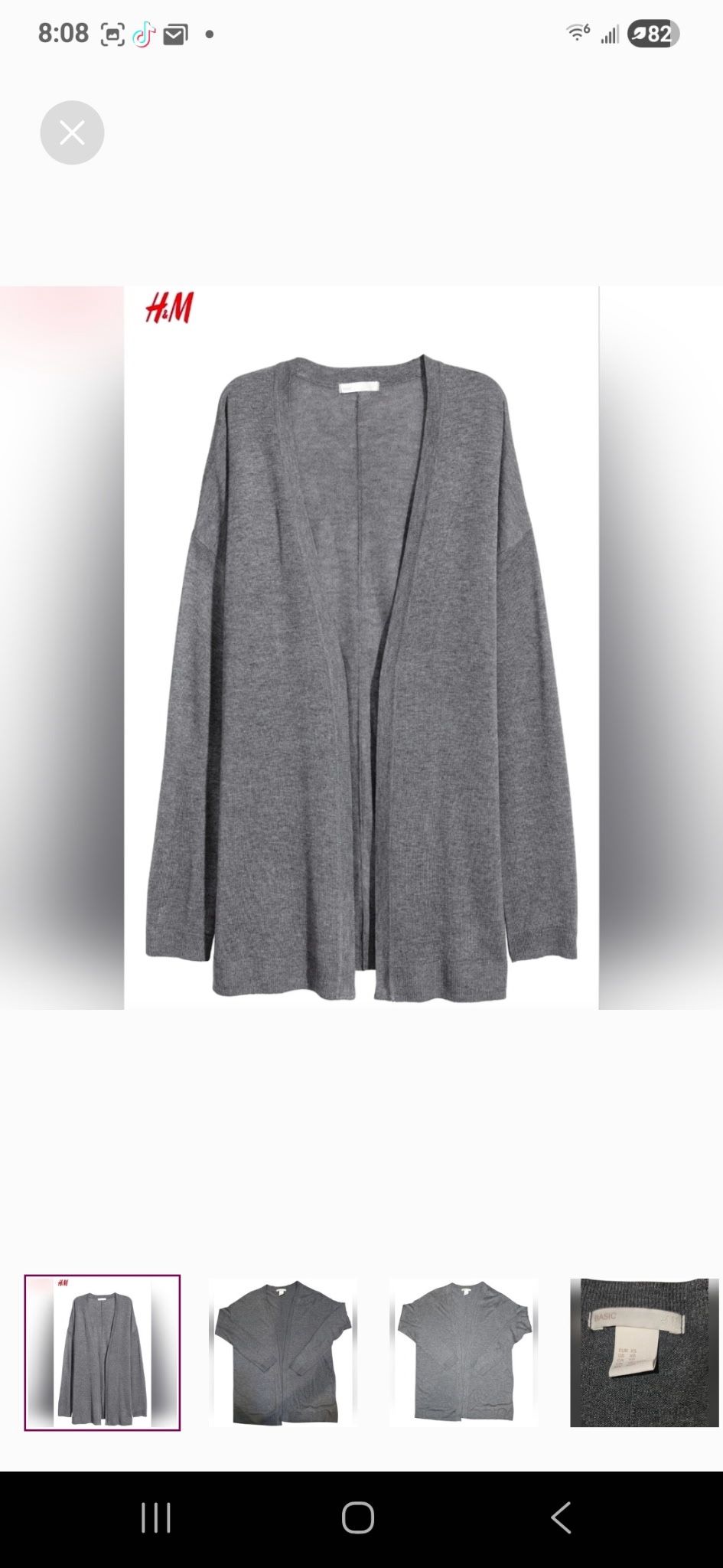 H&M Dark Grey Fine-knit Cardigan