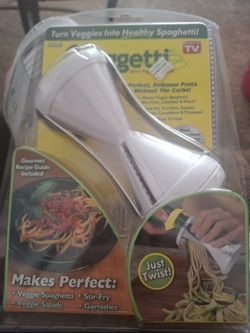 Veggetti  makes perfect pasta out of vegetables. NEW.