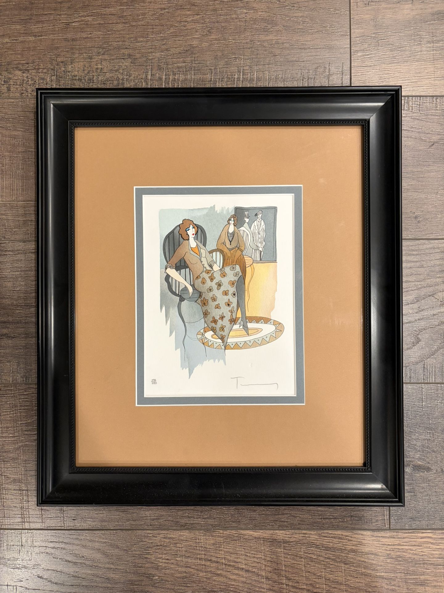 Itzchak Tarkay CYNTHIA in BROWN Framed Limited Edition Signed & Numbered 293/350