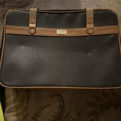 Vintage Jaguar Luggage Brown And Black Bag 