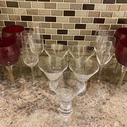 Wine, Champagne And Martini Glasses