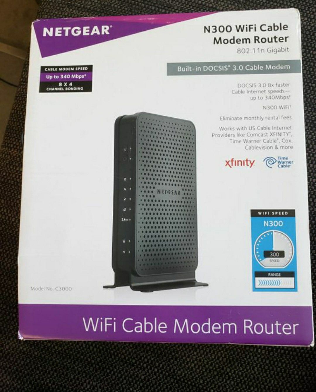 NETGEAR N300 WiFi Cable Modem Router