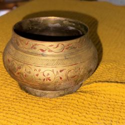 Small Brass Etched Bowl 
