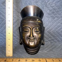 Antique Chinese Bronze Buddha Mask 