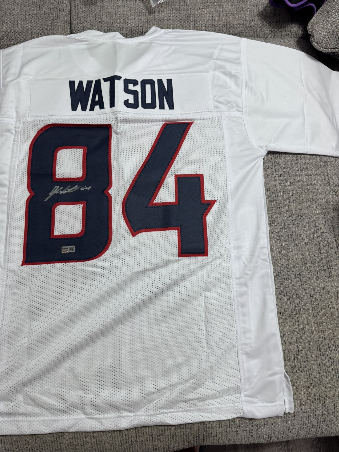 Justin Watson Signed Autograph Custom Jersey - Metabilia Coa - Houston Texans