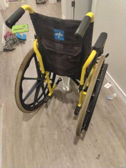 Medline Manual Wheelchair Yellow Frame