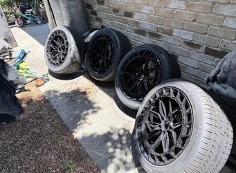 Set of 20” wheels and brand new tires
