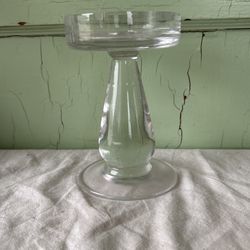 Vintage Libby Adenia 5.5” Clear Glass Pillar