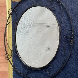 Nice Black Wrought Iron Frame Mirror 