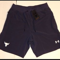 Under Armour UA Project Rock Men's Snap Shorts 1361616-558 Size L Tempered Steel New with tags Mens size L 