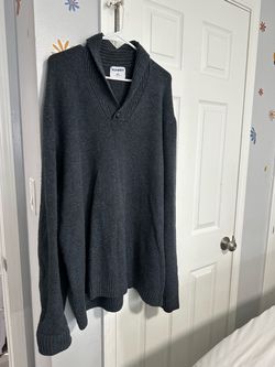 Gray cable knit Men’s Turtleneck Long Tunic Sweater