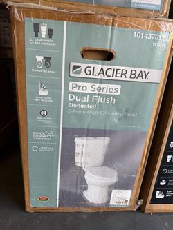Elongated Toilet Dual Flush Glacier Bay