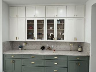 White And Green Shaker Cabinet On Sale