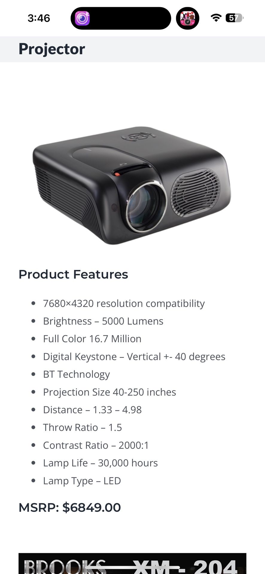 Brook Surround Sound With Projector And Screen TVs & Media players