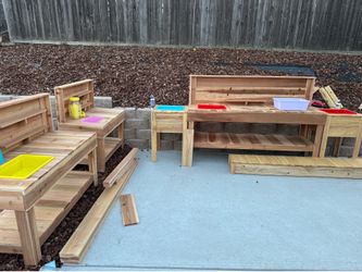 Cedar mud kitchen for kids or adults