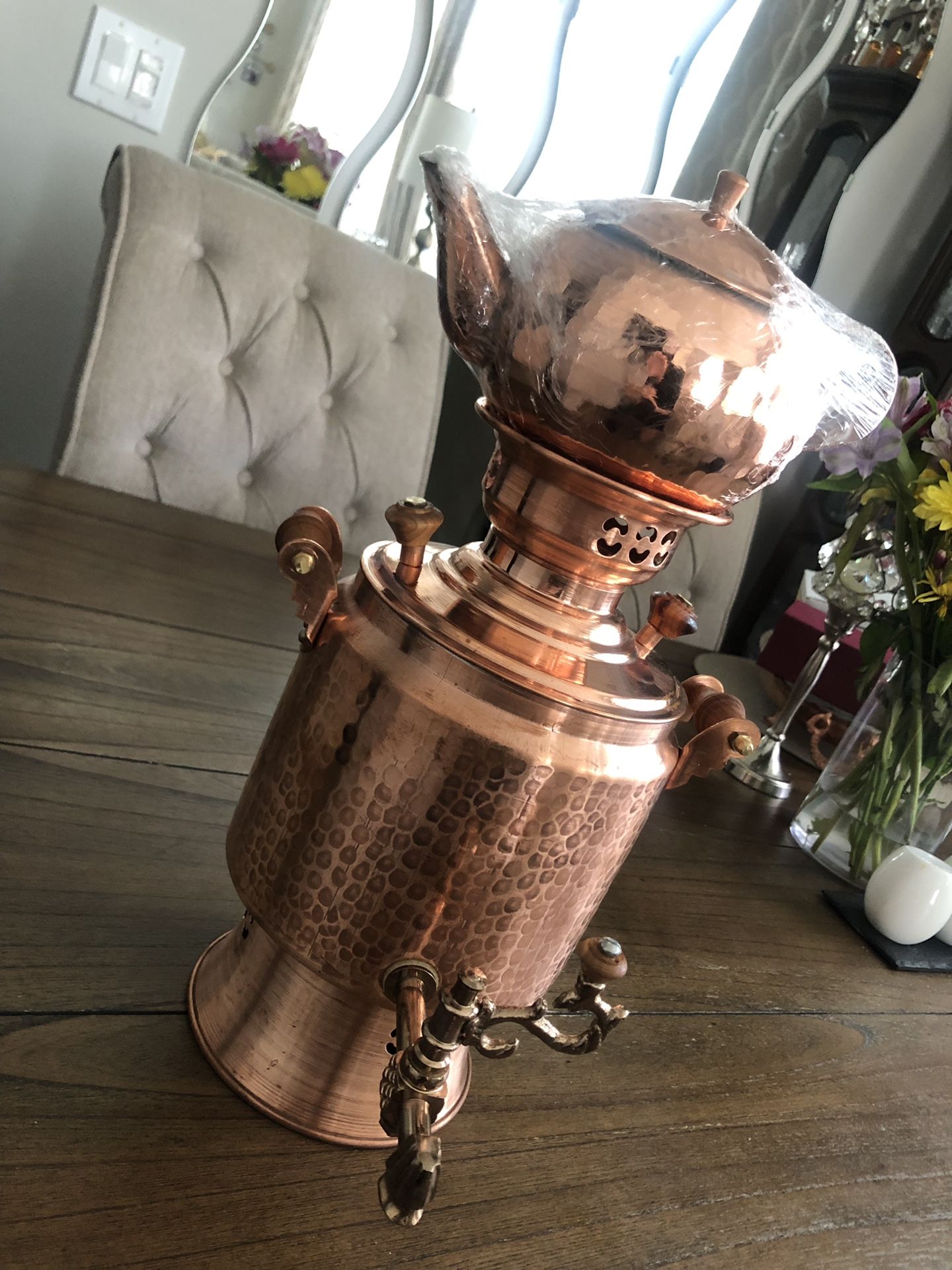 Pure Copper Samovar Tea Pot Set