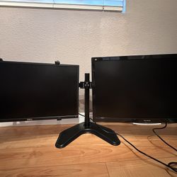 Dell P2317H & ViewSonic VX2757-MHD Monitors with Dual Stand
