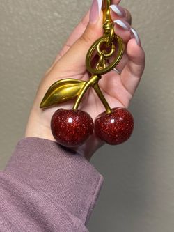 Cherry charm keychain