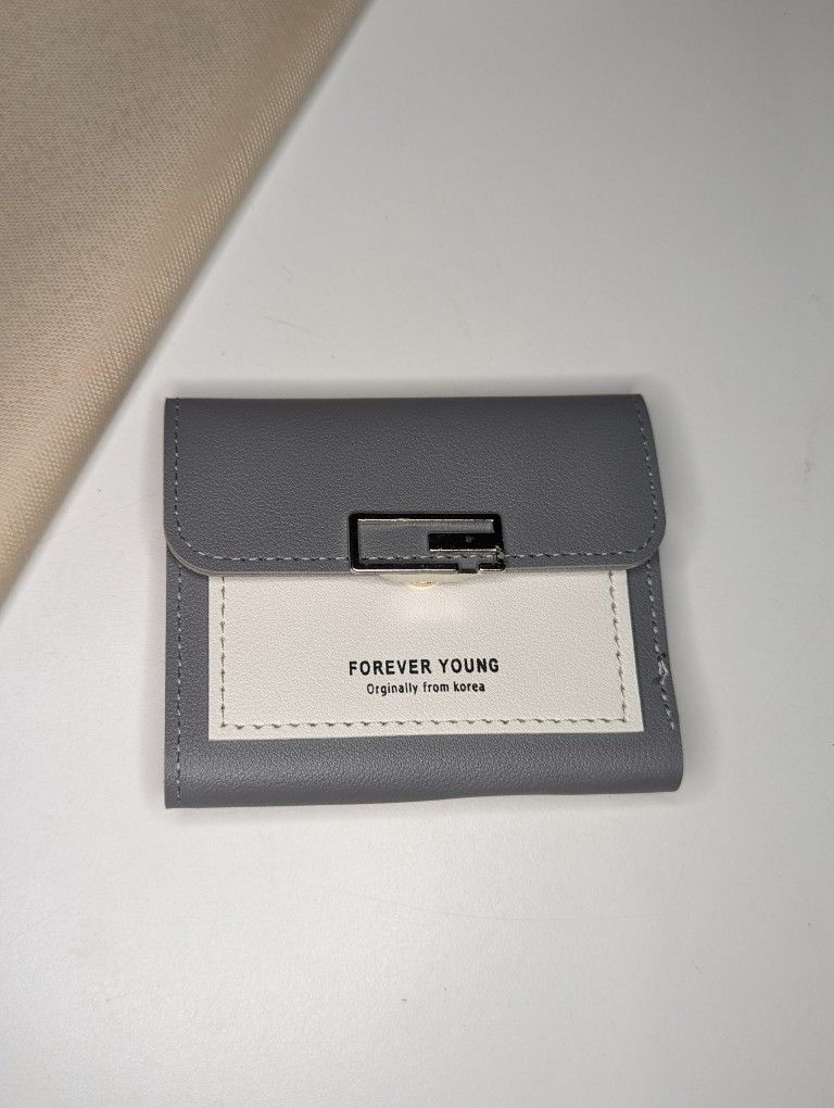 New PU Leather small Coine Money Purse Ladies Leather wallet for Women 2023 Gray